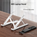 Stand d&#39;ordinateur portable en plastique réglable à 10 équipements personnalisé support de bureau ABS de bureau